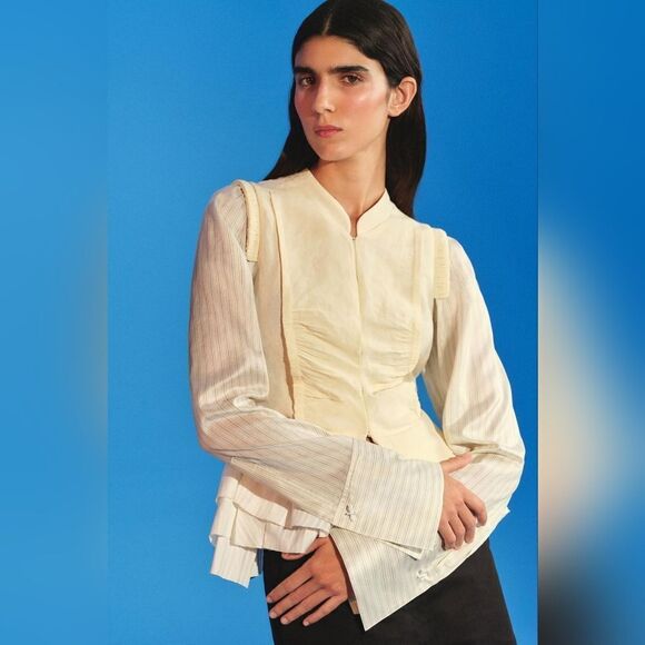 NWT ZARA Authentic ROMANTIC SHIRT ZARA ICONS LIMITED EDITION oyster white - Picture 15 of 17